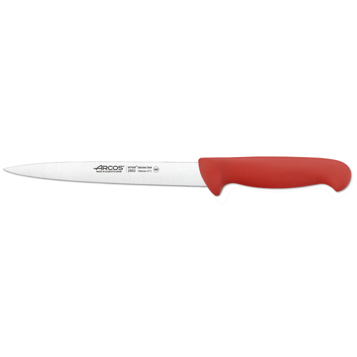 Fileteador Rojo (Semiflexible) / Slicing Knife Red (Semiflexible) 190mm.