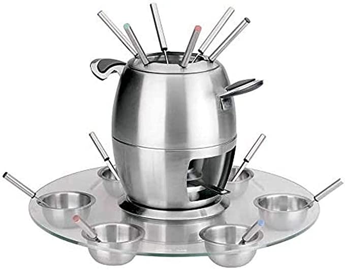 Fondue 6 personas con base cristal