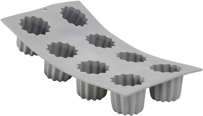 MOLDE DE SILICONA ELASTOMOULE X 8 CELDAS GRANDES FLOR GRIS