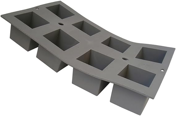 MOLDE DE SILICONA ELASTOMOULE X 8 CELDAS GRANDES CUBO GRIS