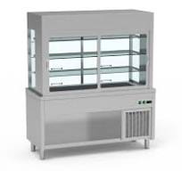 VITRINA REFRIGERADA CON SELF PISTA FRIA AC INOX. 1600x700x850h