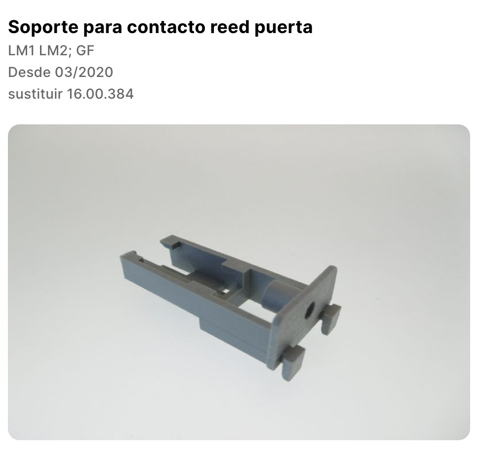 SOPORTE PARA CONTACTO REED PUERTA - Braket f.door con swit