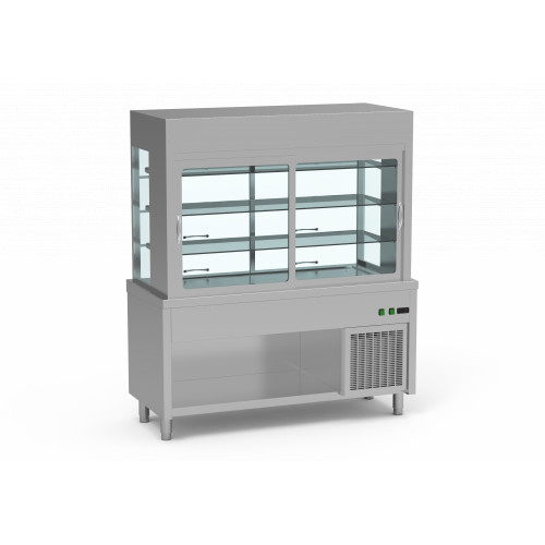 VITRINA REFRIGERADA CON SELF PISTA FRIA AC INOX. 1600x700x850h(usada)