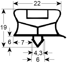 BURLETE GASKET DOOR BF 121 850X690 12 BANDEJA