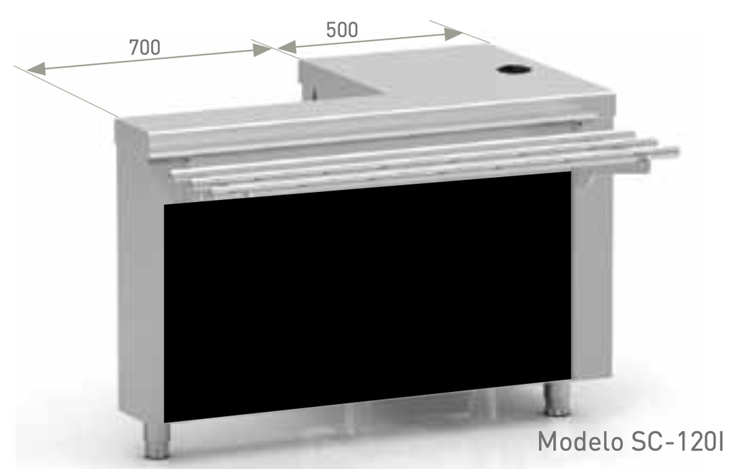 SELF CAJA DIM:  1200X700X850 CON PANEL NEGRO