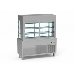 [SVPN-160] VITRINA REFRIGERADA CON SELF PISTA FRIA AC INOX. 1600x700x850h(usada)