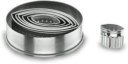 [68068] CAJA 7 CORTAPASTAS OVAL. RIZADOS, INOX.